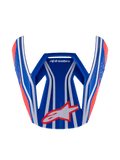 Alpinestars S-M3 Youth Wurx Visor, visiera per casco da motocross, blu, rosso e bianco con accenti neri, finitura lucida con strisce evidenti e logo Astar, frontino di ricambio aerodinamico per caschi MX per ragazzi