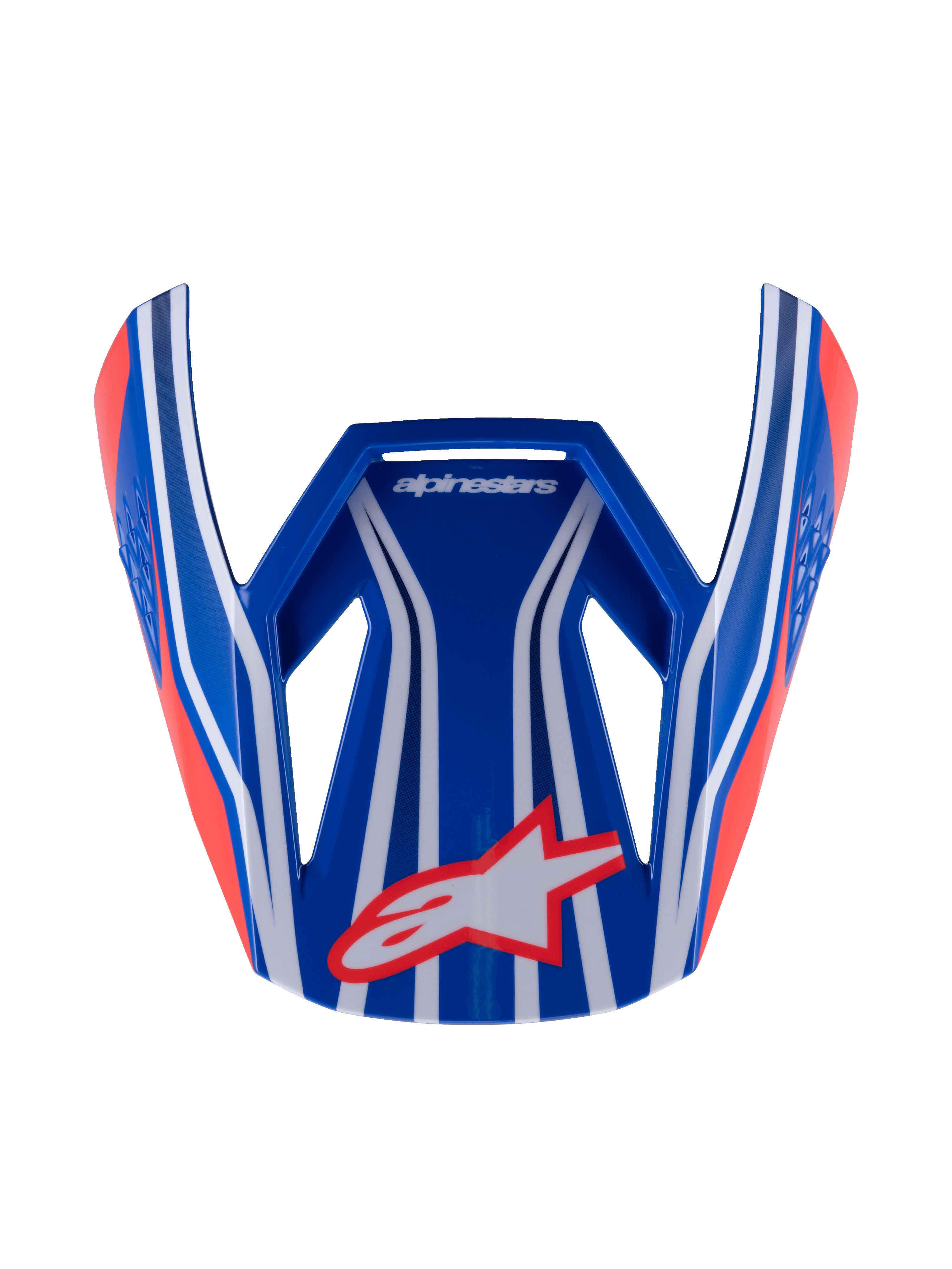 Alpinestars S-M3 Youth Wurx Visor, visiera per casco da motocross, blu, rosso e bianco con accenti neri, finitura lucida con strisce evidenti e logo Astar, frontino di ricambio aerodinamico per caschi MX per ragazzi