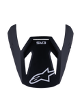Alpinestars S-M3 Youth Solid Visor, visiera di ricambio per casco motocross per ragazzi, nero opaco con logo stella e scritta SM3 bianchi, accessorio in plastica resistente per corse fuoristrada