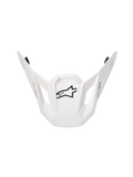 Alpinestars S-M7 Solid ECE06 Visor, visiera di ricambio per casco da motocross, finitura bianco lucido, con logo a stella nero, design aerodinamico angolare con aperture di ventilazione rettangolari, compatibile con caschi S-M7