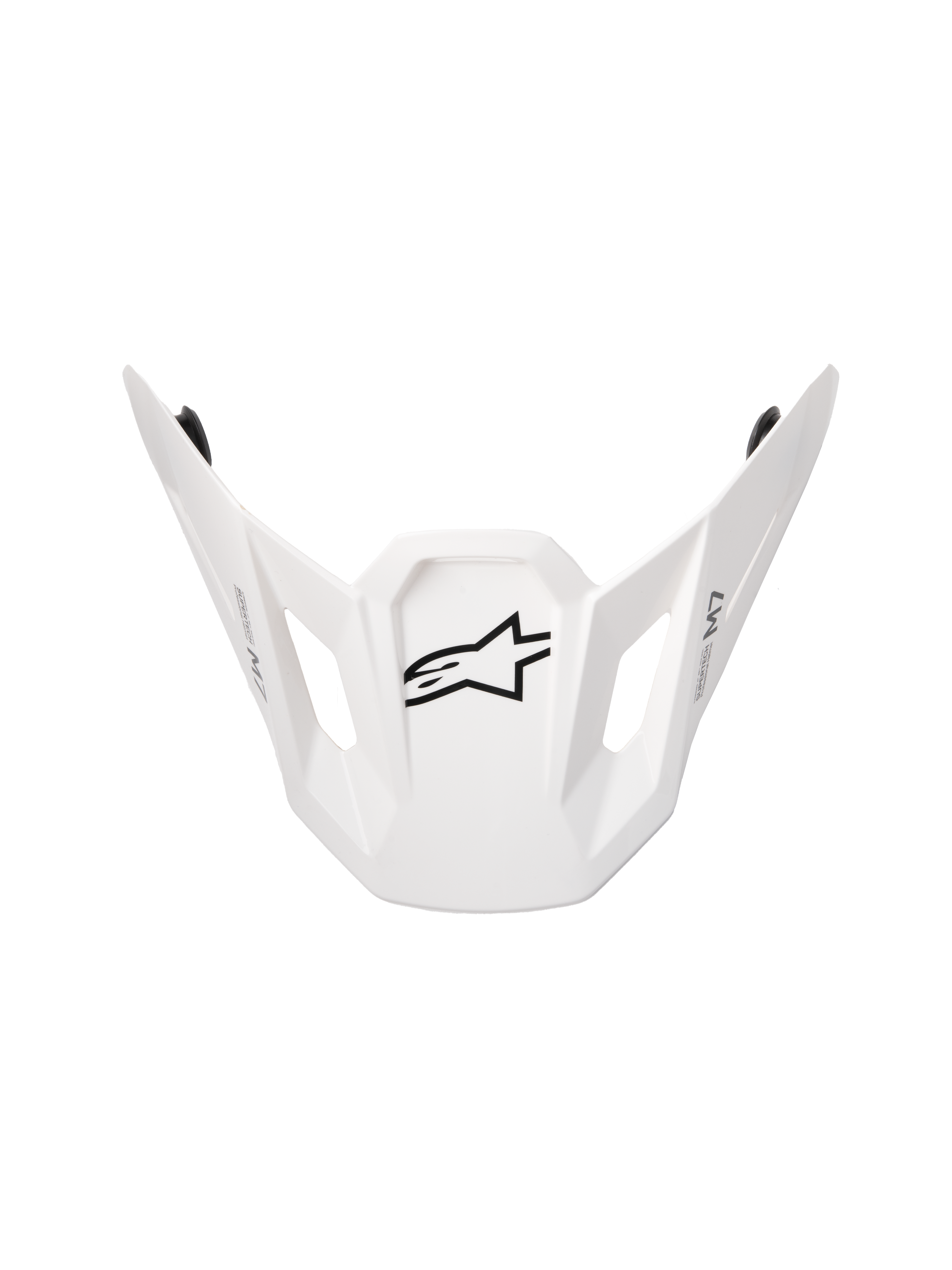 Alpinestars S-M7 Solid ECE06 Visor, visiera di ricambio per casco da motocross, finitura bianco lucido, con logo a stella nero, design aerodinamico angolare con aperture di ventilazione rettangolari, compatibile con caschi S-M7