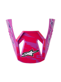 Alpinestars Visiera SM3 Falcon ECE06, visiera da motocross viola e rosa fluo con finitura lucida, ricambio ufficiale off-road