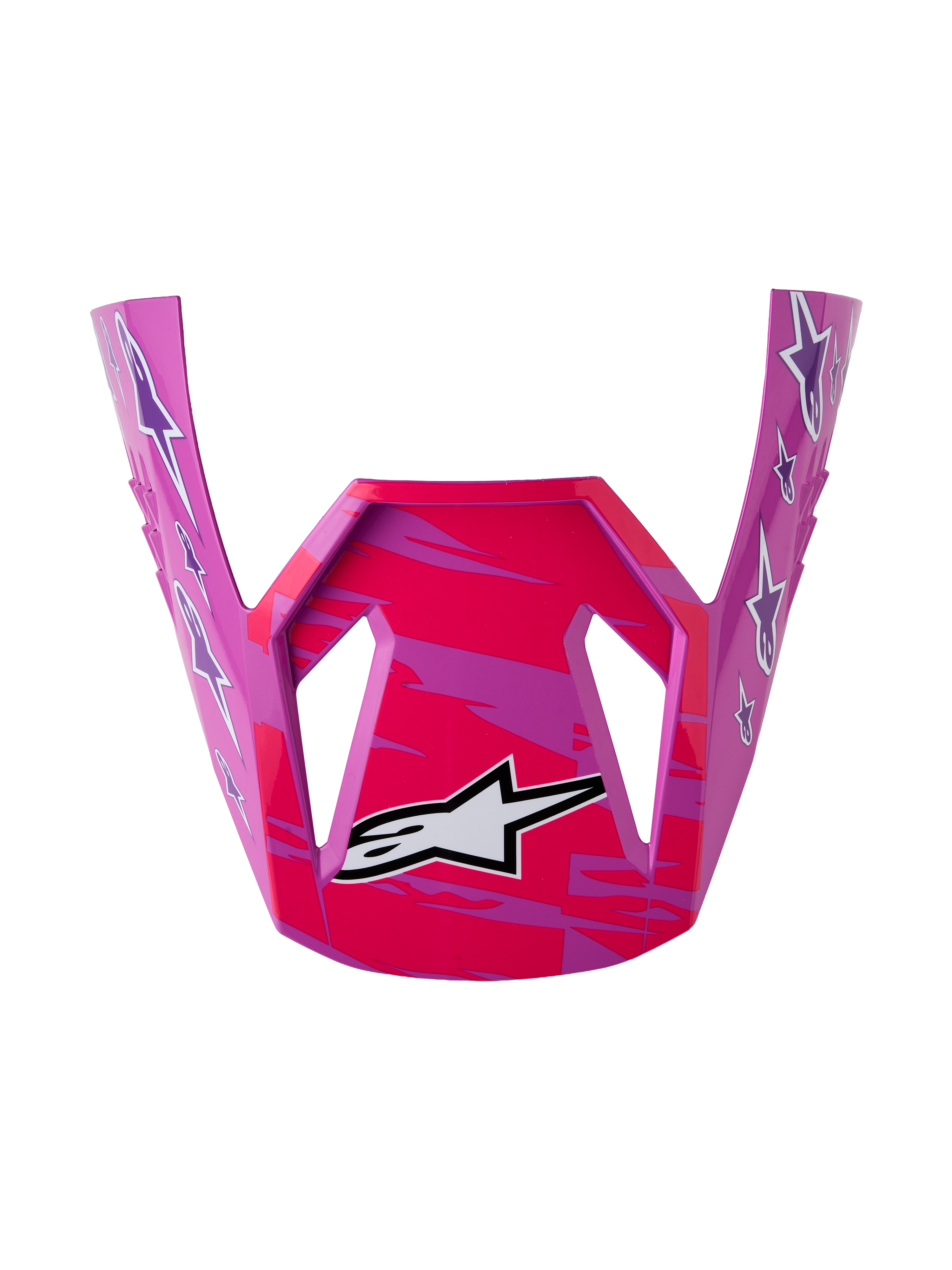 Alpinestars Visiera SM3 Falcon ECE06, visiera da motocross viola e rosa fluo con finitura lucida, ricambio ufficiale off-road