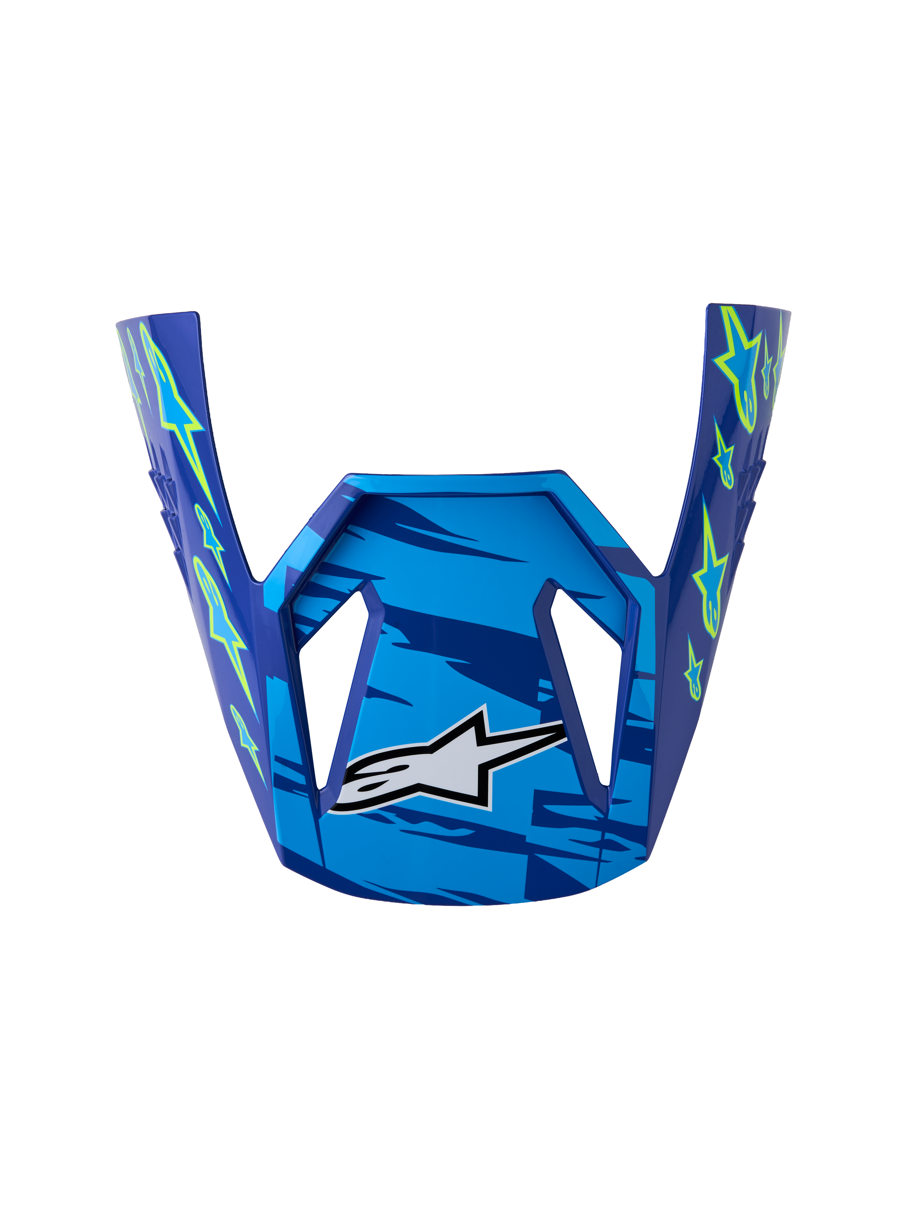 Alpinestars Visiera SM3 Falcon Ragazzo, accessorio per casco motocross blu e giallo fluo con finitura lucida