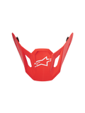 Alpinestars S-M7 Core ECE06 Visor, rosso lucido, visiera di ricambio per casco da motocross, caratterizzata da un design aerodinamico angolare con logo Alpinestars a stella bianco centrale, aperture di ventilazione laterali e una finitura lucida resistente.