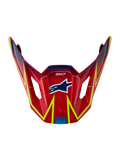 Alpinestars Visiera S-M7 Cast, parte di ricambio per casco da motocross, rossa lucida con grafiche giallo fluo e blu