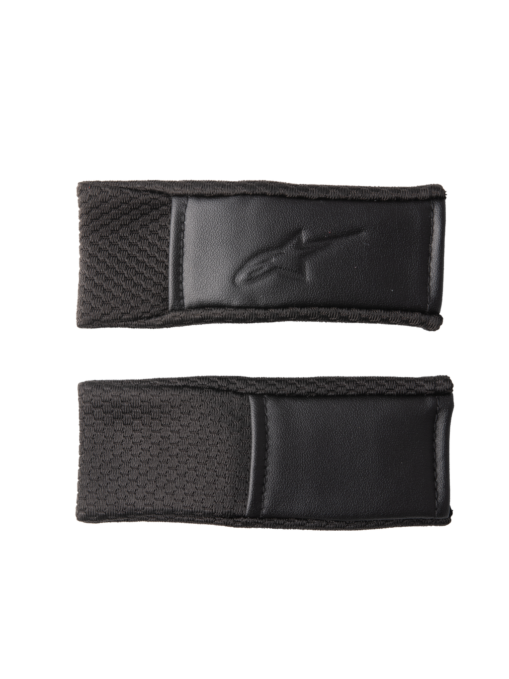 Alpinestars S-M7 Chin Strap Cover Set, coperture di ricambio per cinturino del casco, nero, trama testurizzata e logo in rilievo, bordi cuciti, accessori per casco da motocross