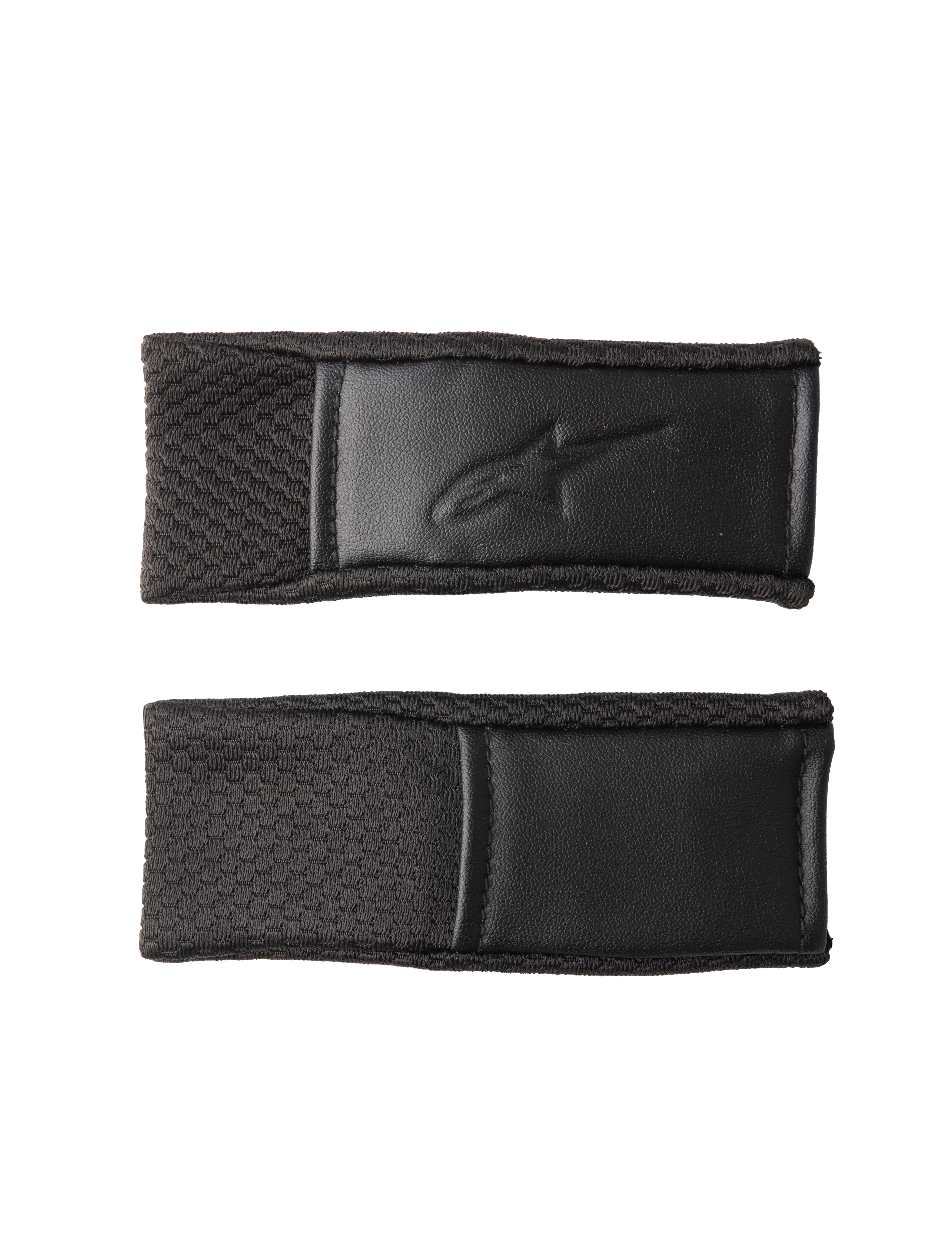 Alpinestars S-M7 Chin Strap Cover Set, coperture di ricambio per cinturino del casco, nero, trama testurizzata e logo in rilievo, bordi cuciti, accessori per casco da motocross