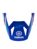 Alpinestars Yamaha S-M3 Visiera ECE 22.06, visiera di ricambio per casco, blu lucido con accenti geometrici bianchi e azzurri, con logo Yamaha bianco e marchio Alpinestars Astar blu, ricambio ufficiale per caschi da motocross