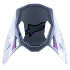 Alpinestars Supertech M10 Daytona 23 LE Visor, frontino di ricambio per casco da motocross, grigio Haze Gray con accenti arancione fluo e rodamina, design aerodinamico con sistema di aggancio a scatto e logo Alpinestars nero nella parte inferiore