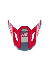 Visiera S-M7 Beast Coast Edizione Limitata Alpinestars, ricambio per casco motocross rosso, bianco e blu con logo Astars.