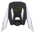 Visiera Alpinestars S-M5 Bond, frontino di ricambio per casco, Argento Giallo Fluo Lucido, con logo a stella centrale giallo fluo, scritta SM5 e pannelli laterali bianchi con marchio ASTARS, finitura lucida per protezione motocross