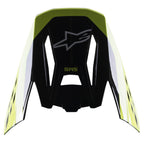 Alpinestars S-M5 Beam Visor, visiera per casco da motocross, nero e giallo fluo lucido, con logo Alpinestars e marchio S-M5, finitura lucida per caschi da off-road