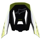 Alpinestars Visiera S-M5 Beam, accessorio per casco, nero e giallo fluo lucido, con logo a stella Alpinestars e marchio SM5, visiera di ricambio per caschi da motocross