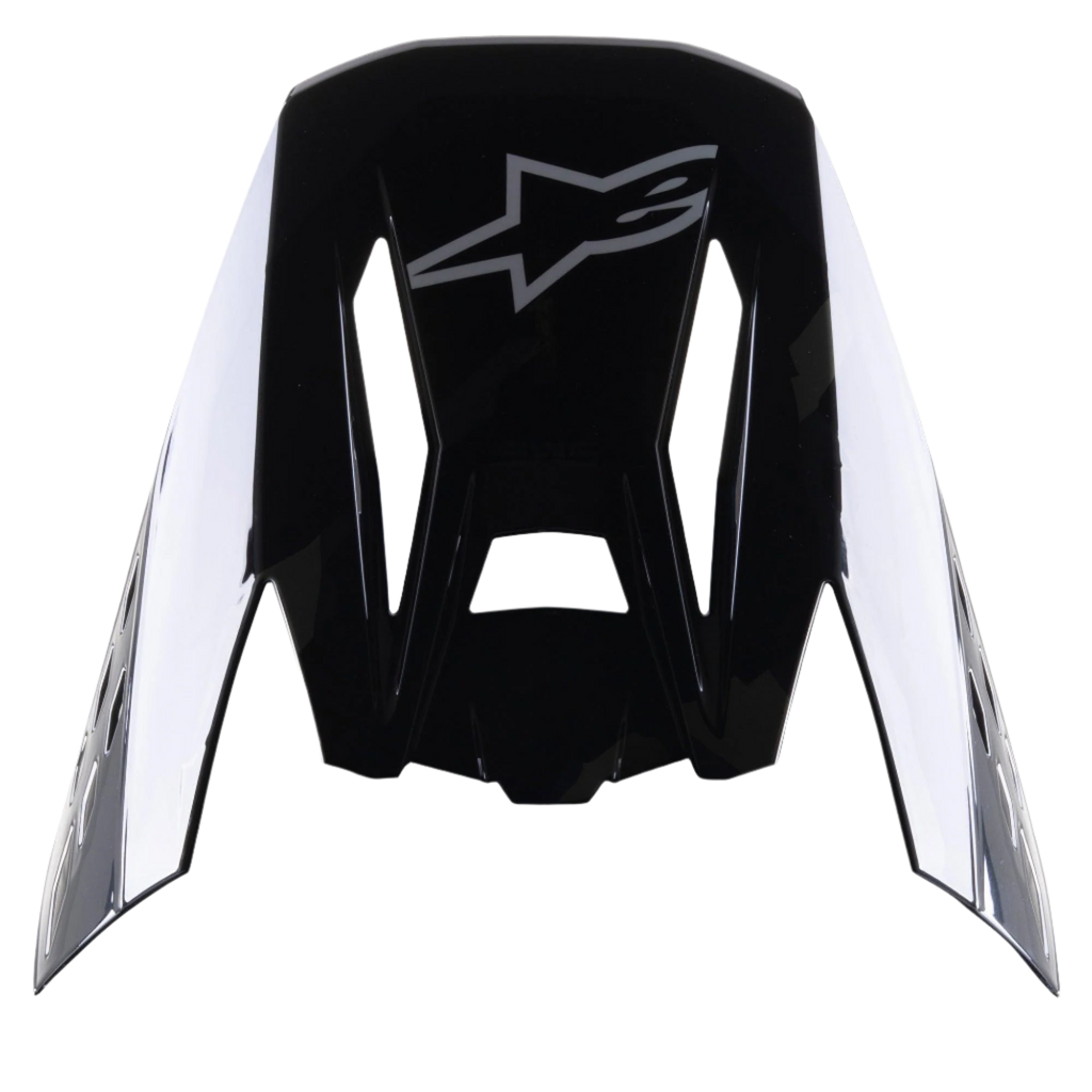 Alpinestars S-M5 Rover Visor, accessorio per casco da motocross, Nero Antracite Camo Lucido, finitura nera lucida con logo a stella grigio, design aerodinamico con aperture per il flusso d'aria