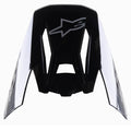 Alpinestars S-M5 Rover Visor, visiera di ricambio per casco motocross, nero antracite camo lucido, con logo Alpinestars grigio, design angolare con accenti camouflage laterali, accessorio di ricambio per caschi da corsa fuoristrada