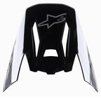 Alpinestars S-M5 Rover Visor, visiera di ricambio per casco motocross, nero antracite camo lucido, con logo Alpinestars grigio, design angolare con accenti camouflage laterali, accessorio di ricambio per caschi da corsa fuoristrada
