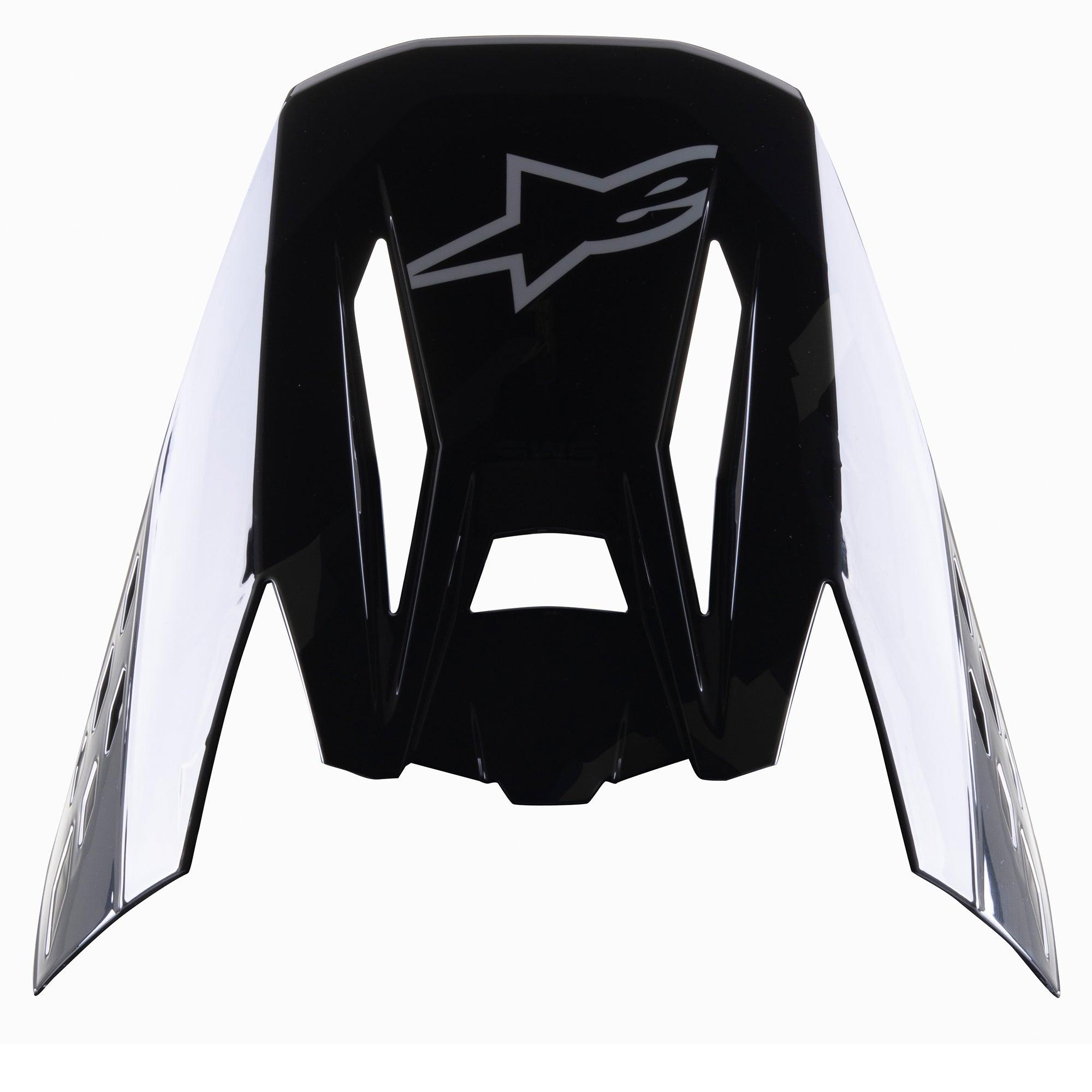 Alpinestars S-M5 Rover Visor, visiera di ricambio per casco motocross, nero antracite camo lucido, con logo Alpinestars grigio, design angolare con accenti camouflage laterali, accessorio di ricambio per caschi da corsa fuoristrada