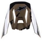 Alpinestars S-M5 Rover Visor, visiera di ricambio per casco, Sand Tangerine Camo Glossy, base marrone con accenti mimetici neri, con logo Alpinestars e marchio SM5, design angolare per caschi da motocross