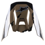 Alpinestars S-M5 Rover Visor, visiera di ricambio per casco, Sand Tangerine Camo Glossy, base marrone con accenti mimetici neri, con logo Alpinestars e marchio SM5, design angolare per caschi da motocross