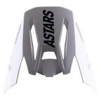 Alpinestars S-M5 Rayon Visor, frontino di ricambio per casco da motocross, nero e grigio opaco, con vistoso marchio ASTARS nero sulla parte superiore e sui lati, robusta struttura in plastica con aperture aerodinamiche per la guida fuoristrada