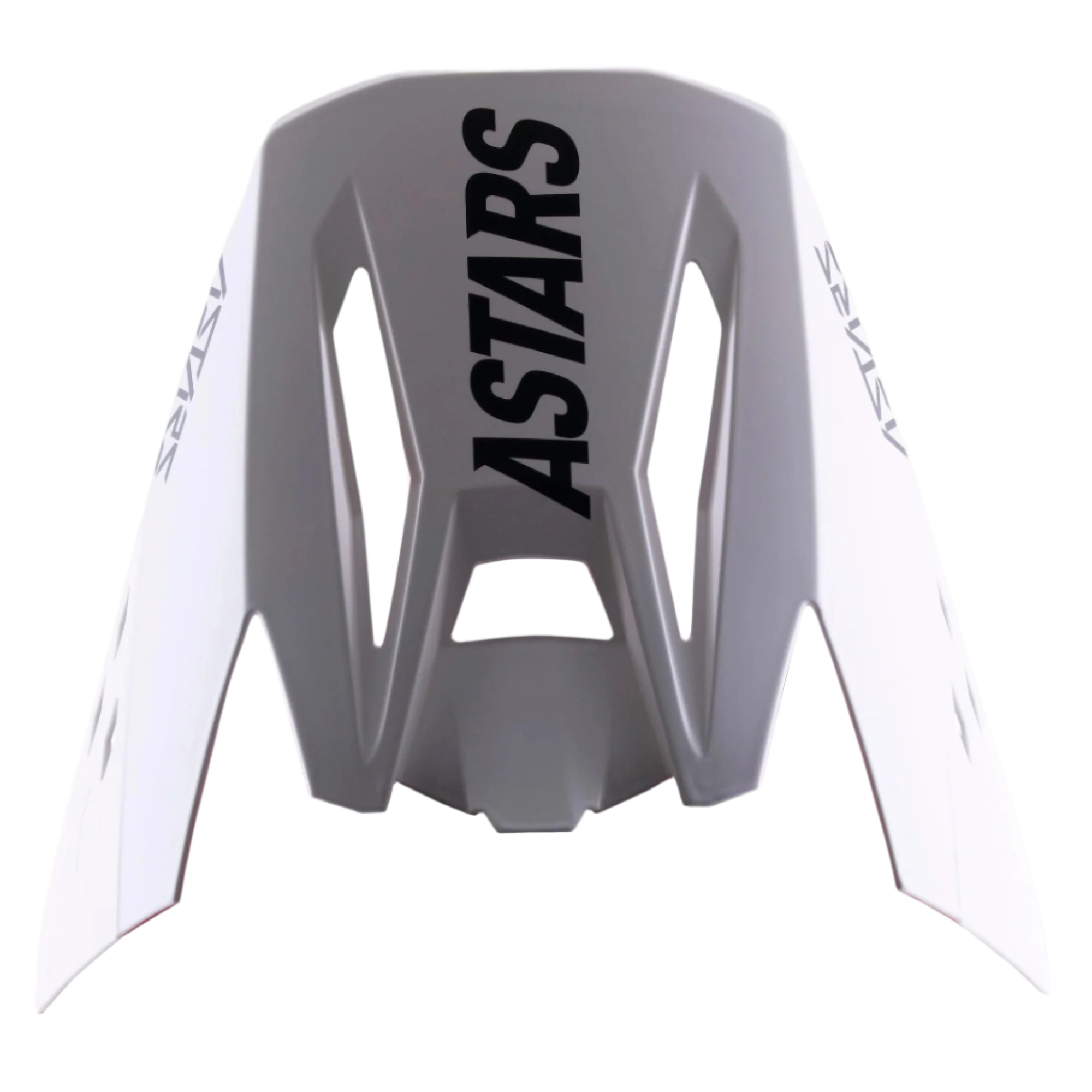 Alpinestars S-M5 Rayon Visor, frontino di ricambio per casco da motocross, nero e grigio opaco, con vistoso marchio ASTARS nero sulla parte superiore e sui lati, robusta struttura in plastica con aperture aerodinamiche per la guida fuoristrada