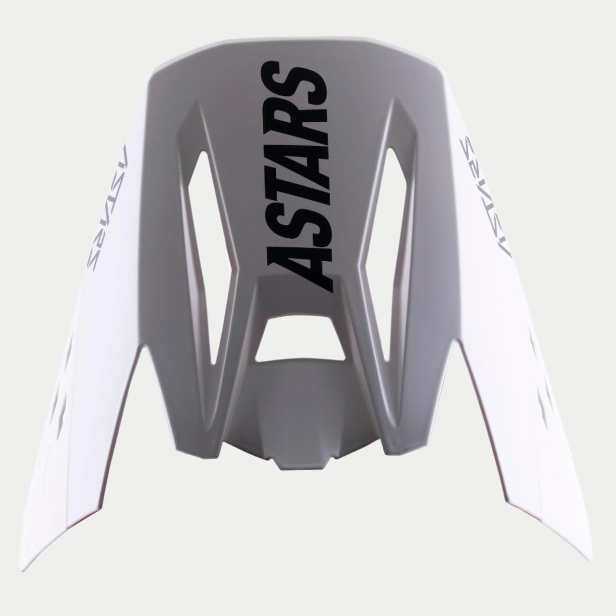 Alpinestars S-M5 Rayon Visor, visiera di ricambio per casco da motocross, grigio con vistoso marchio ASTARS nero sulla parte superiore e sui lati, finitura opaca, caratterizzata da un design angolare con aperture di ventilazione per prestazioni off-road