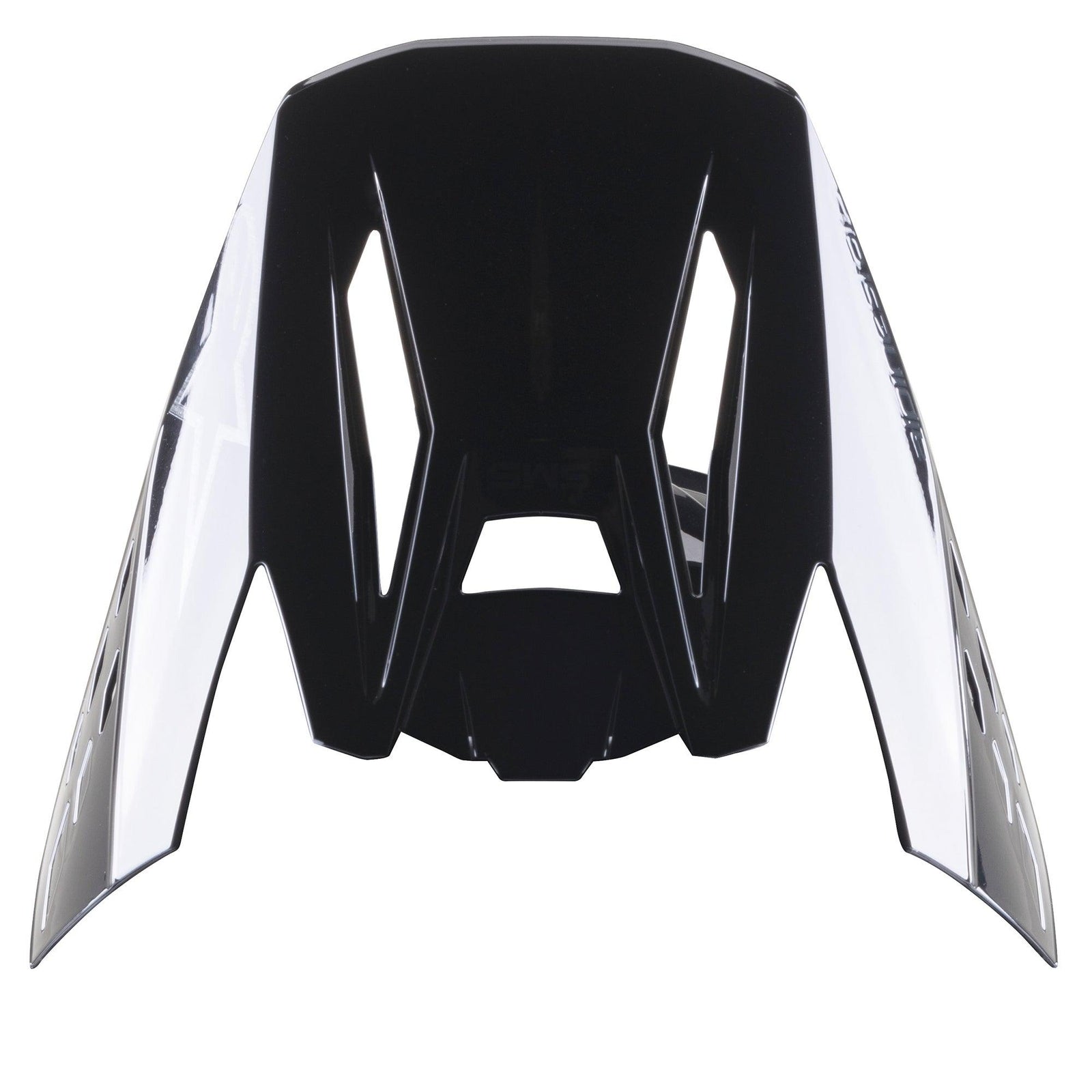 Visiera per casco Alpinestars S-M5 Scout, frontino di ricambio, nero argento lucido, con prese d'aria aerodinamiche e pannelli laterali argento con logo, finitura lucida per caschi da motocross ed enduro