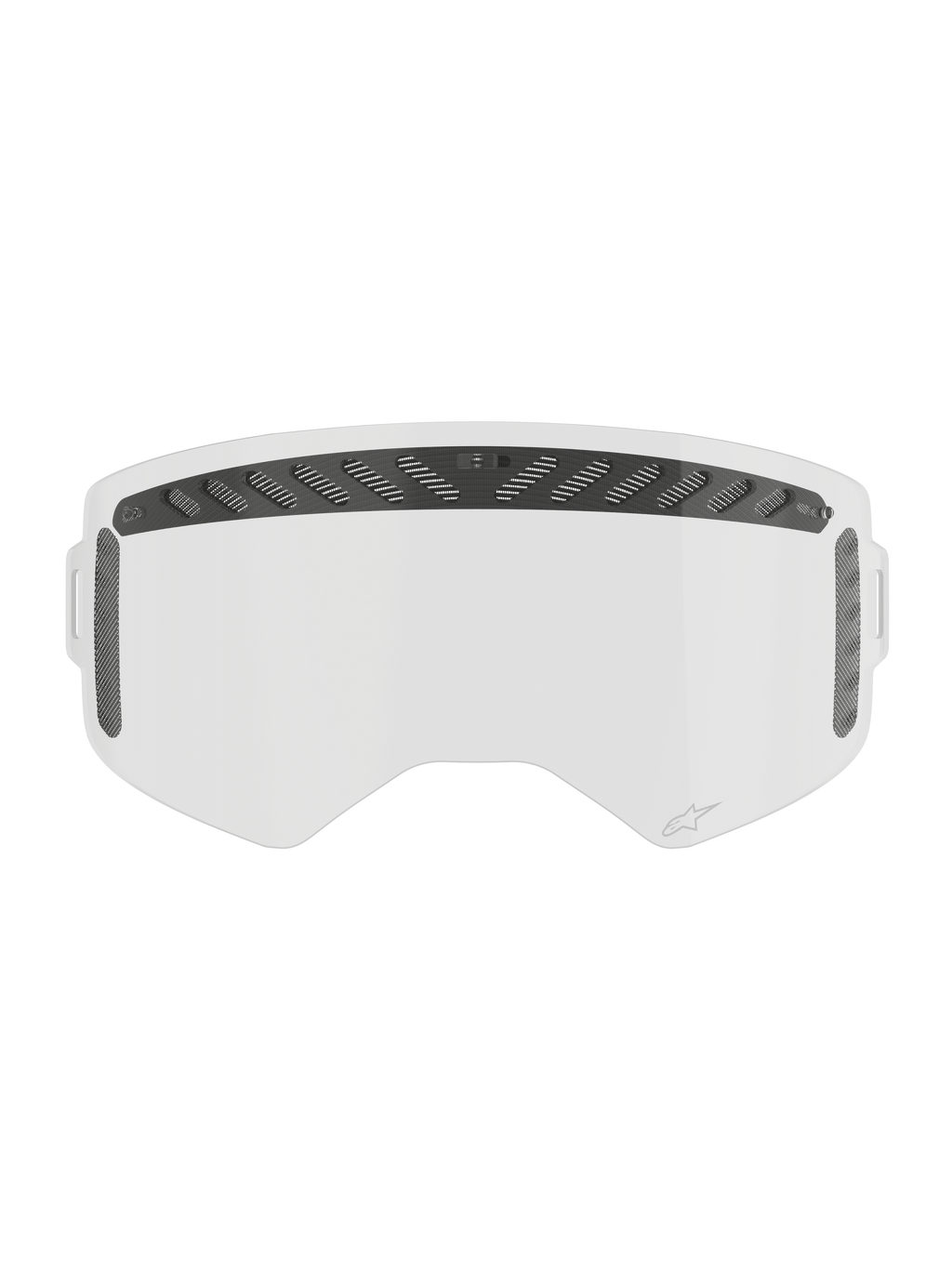 Alpinestars Lente Supertech Modulator Vented, ricambio per maschera MX, trasparente e nero, policarbonato antiappannamento.
