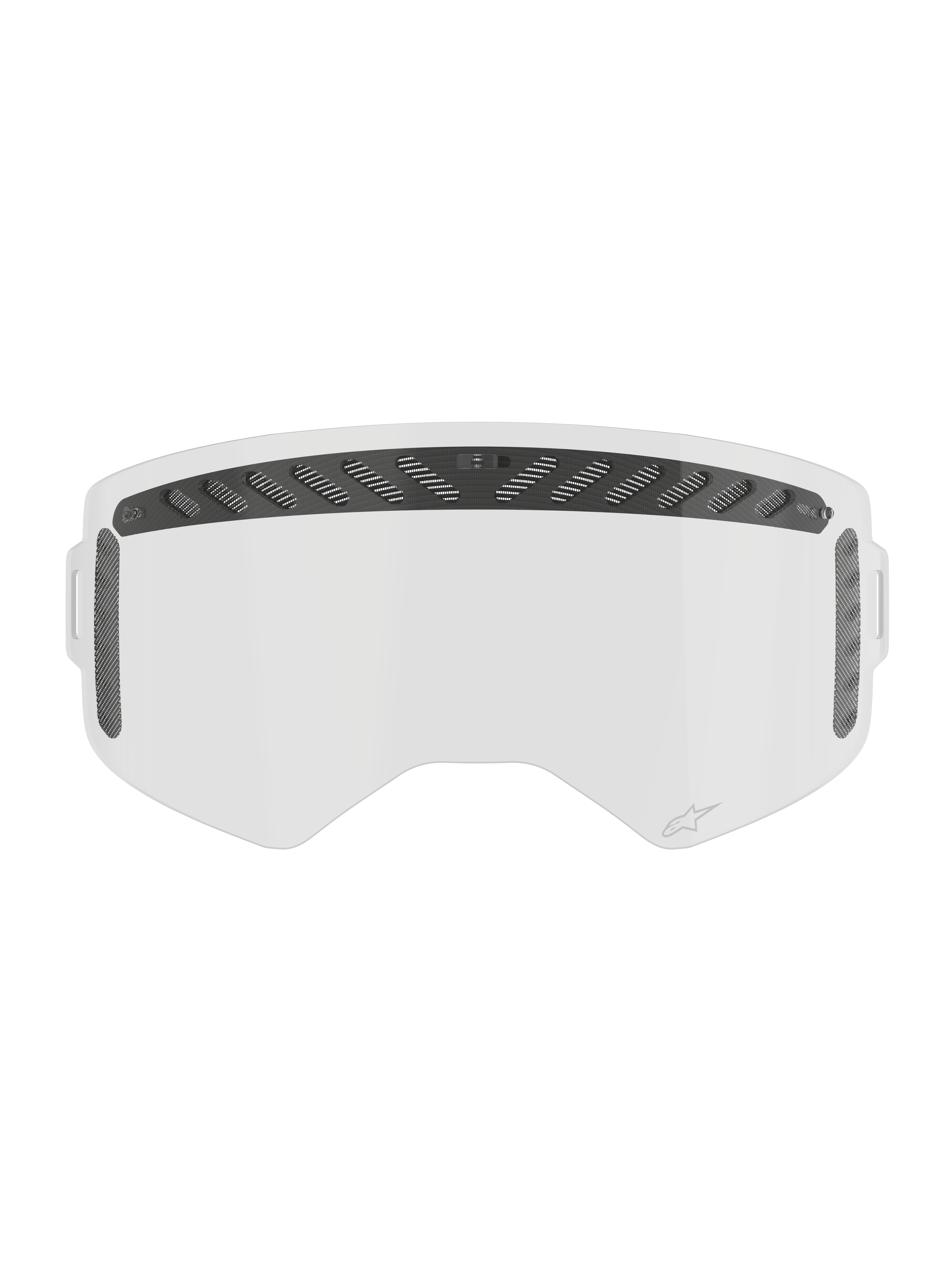 Alpinestars Lente Supertech Modulator Vented, ricambio per maschera MX, trasparente e nero, policarbonato antiappannamento.