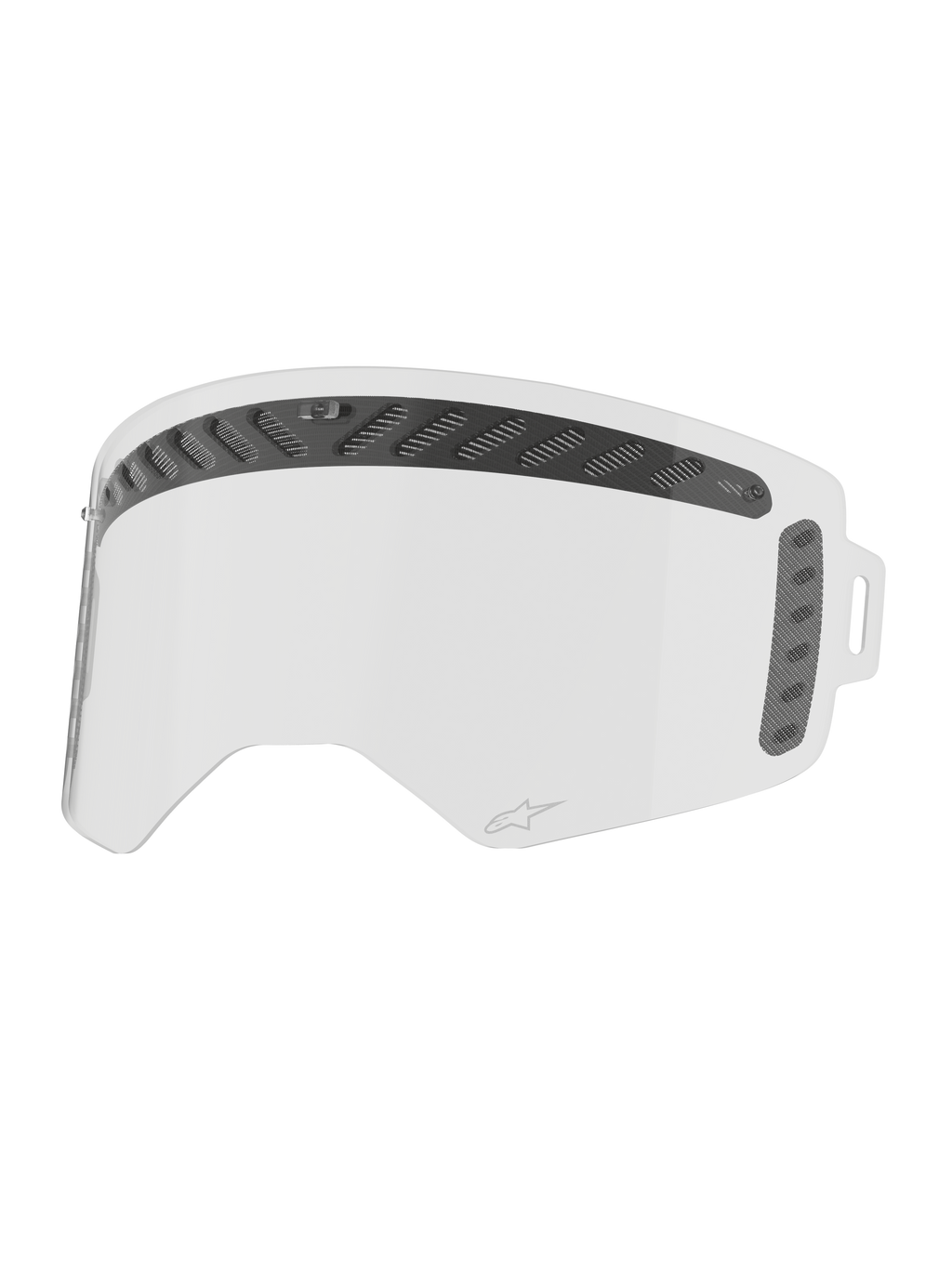 Alpinestars Lente Supertech Modulator Vented, ricambio trasparente per maschera da motocross con rivestimento antiappannamento e supporti per tear-off, lente ventilata per off-road