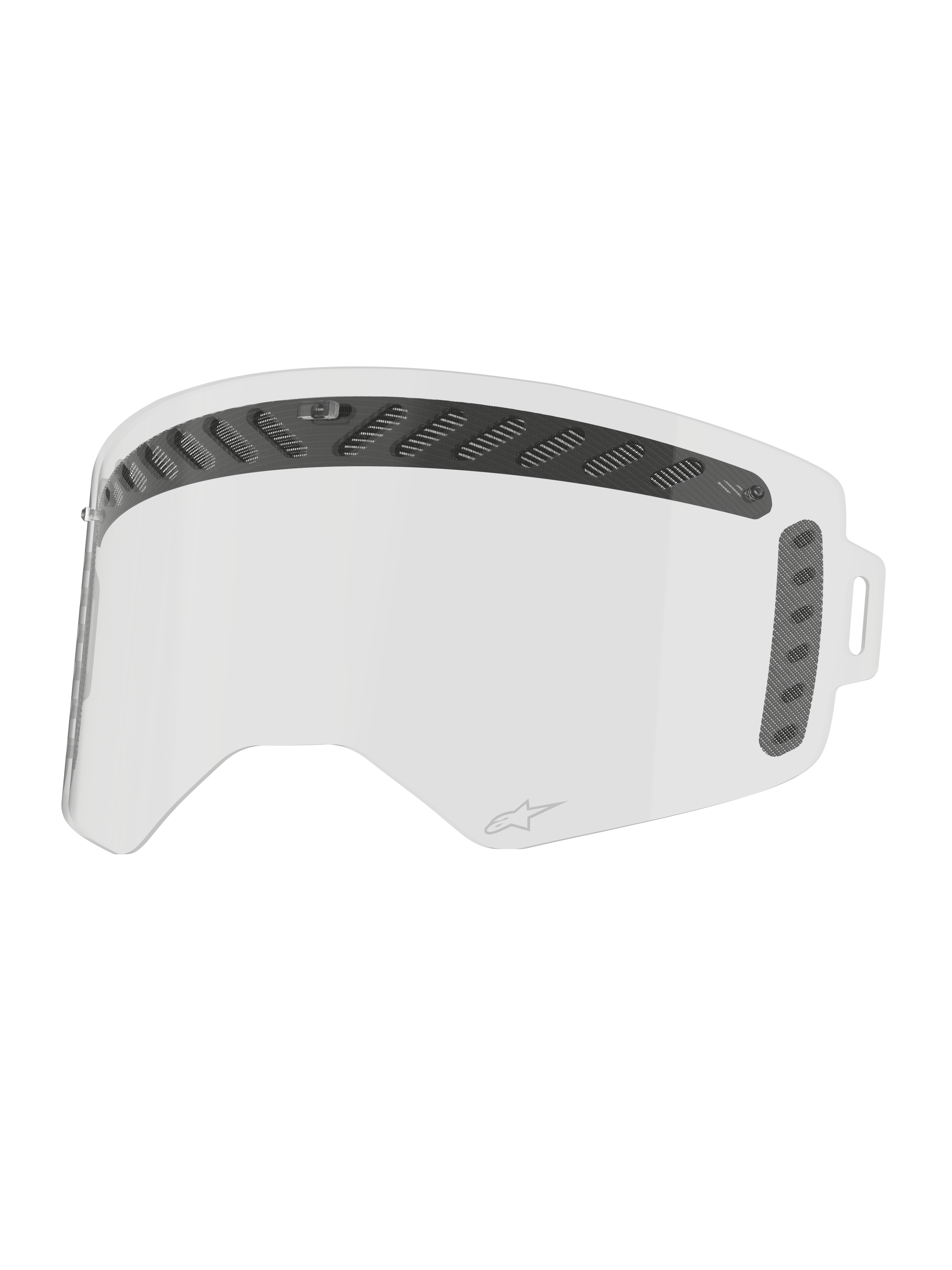 Alpinestars Lente Supertech Modulator Vented, ricambio trasparente per maschera da motocross con rivestimento antiappannamento e supporti per tear-off, lente ventilata per off-road