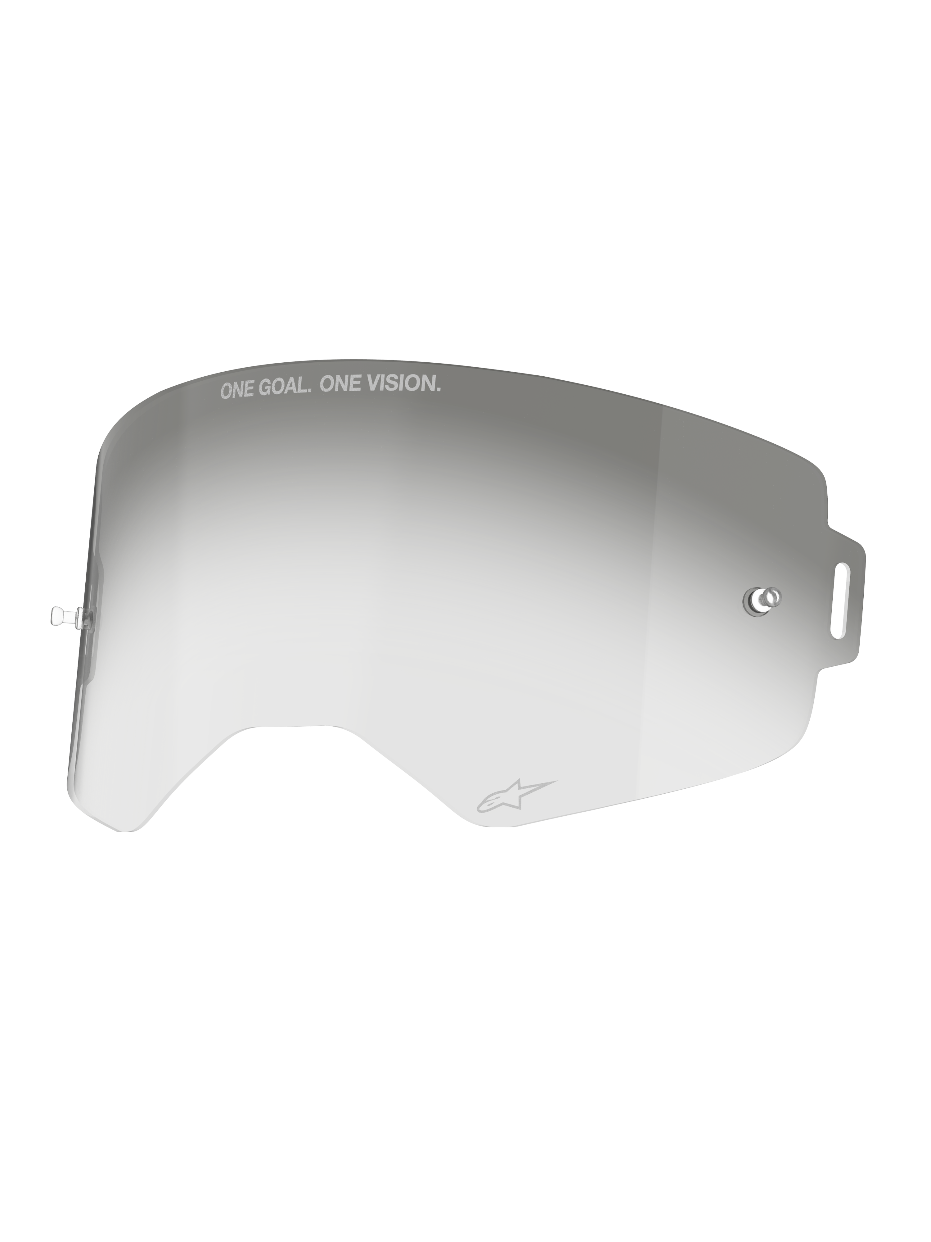 Alpinestars Lente Fotocromatica Supertech, lente grigia per maschera motocross con antiappannamento e supporti tear-off.