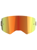 Alpinestars Supertech Mirror Lens, lente di ricambio per maschera da motocross, Mirror Red con gradiente arancione e giallo, con scritta "ONE GOAL. ONE VISION.", perni tear-off integrati e finitura riflettente per corse fuoristrada