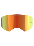Alpinestars Supertech Mirror Lens, lente di ricambio per maschera da motocross, Mirror Red con gradiente arancione e giallo, con scritta "ONE GOAL. ONE VISION.", perni tear-off integrati e finitura riflettente per corse fuoristrada