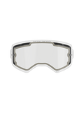 Alpinestars Supertech Double Pane Lens, lente di ricambio trasparente per occhiali da motocross, design ventilato con guarnizioni in schiuma grigia, scritta 'ONE GOAL. ONE VISION.' sul bordo superiore, policarbonato curvo antiappannamento per uso fuoristrada