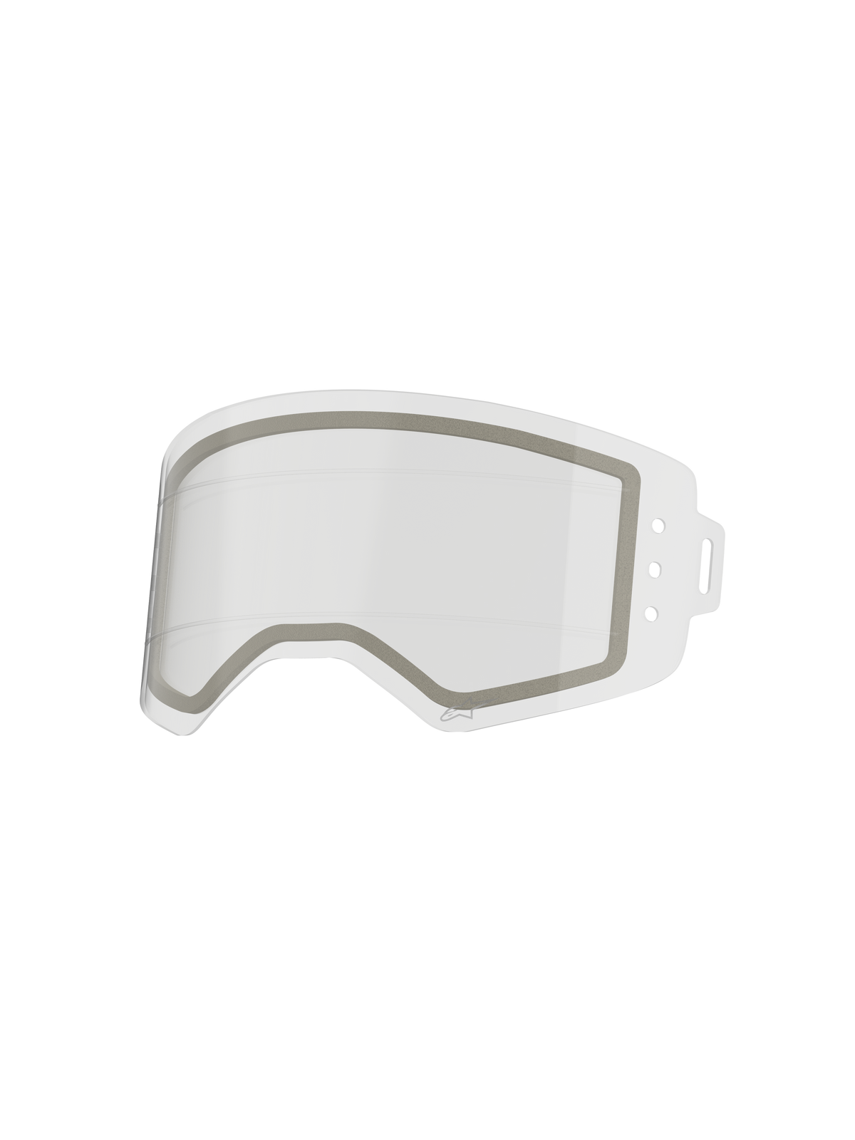 Alpinestars Supertech Dual Pane Roll Off Lens, lente di ricambio trasparente per occhiali, costruzione anti-appannamento a doppio strato con guarnizione in neoprene grigio e linee di scorrimento in silicone integrate per pellicola roll-off, realizzata in policarbonato resistente agli urti