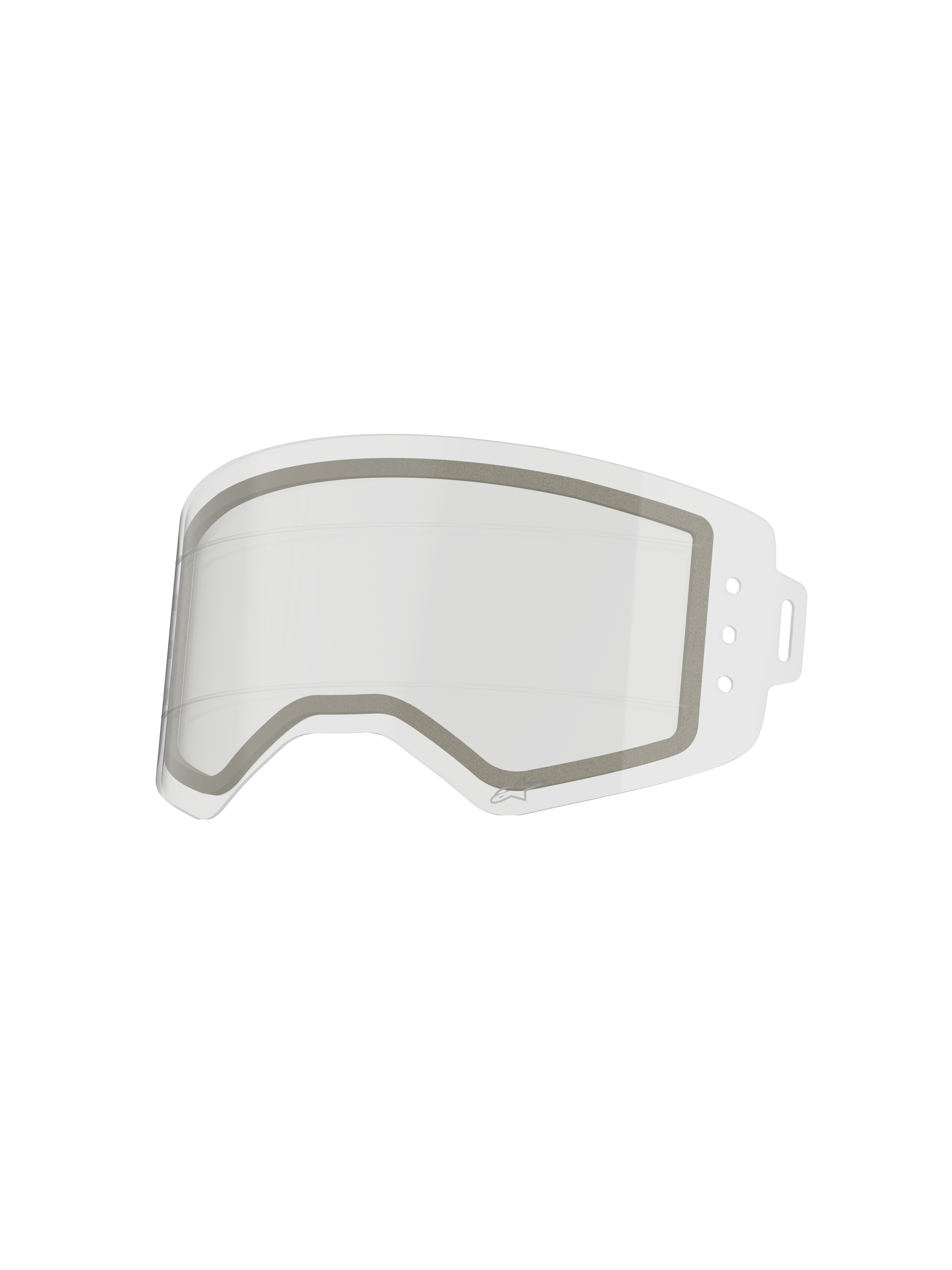 Alpinestars Supertech Dual Pane Roll Off Lens, lente di ricambio trasparente per occhiali, costruzione anti-appannamento a doppio strato con guarnizione in neoprene grigio e linee di scorrimento in silicone integrate per pellicola roll-off, realizzata in policarbonato resistente agli urti
