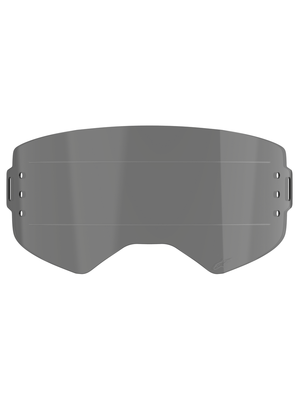 Alpinestars Supertech Roll Off Lens, accessorio per occhiali, tinta fumo, dotata di Glide Lines orizzontali per un movimento fluido della pellicola, fori di fissaggio laterali per sistema roll-off, costruzione in policarbonato stampato a iniezione