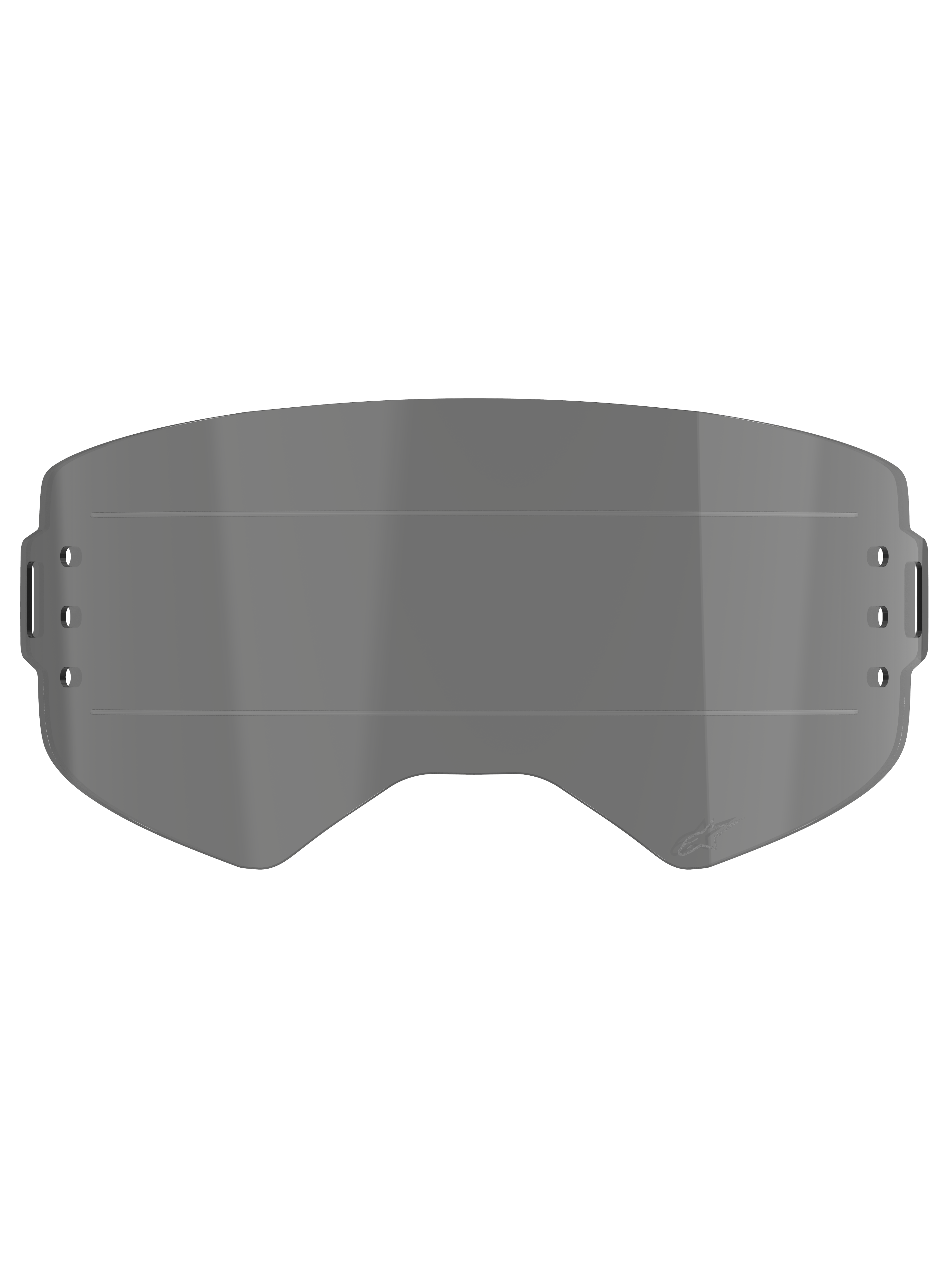Alpinestars Supertech Roll Off Lens, accessorio per occhiali, tinta fumo, dotata di Glide Lines orizzontali per un movimento fluido della pellicola, fori di fissaggio laterali per sistema roll-off, costruzione in policarbonato stampato a iniezione