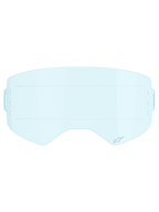Alpinestars Supertech Roll Off Lens, accessorio per occhiali da motocross, Clear Blue, lente in policarbonato azzurro chiaro trasparente con linee di scorrimento orizzontali per un movimento fluido della pellicola e fessure di montaggio laterali per sistemi roll-off.