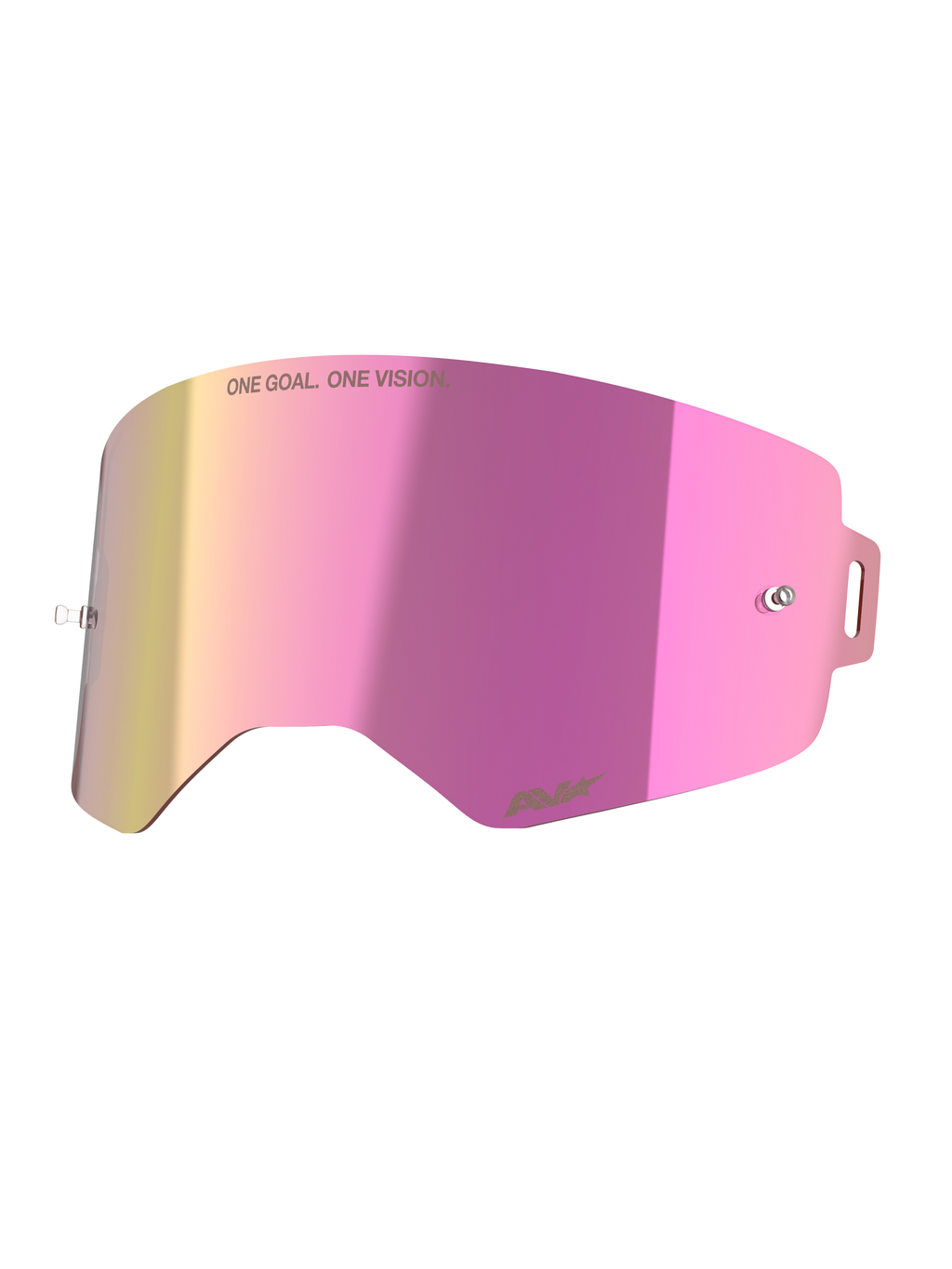 Alpinestars lente Supertech rosa a specchio, accessorio per maschere motocross, tecnologia Absolute Vision, certificata CE.