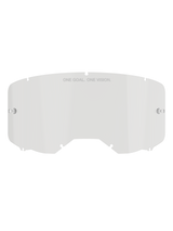Alpinestars Vision 8-5-3 Lens, lente di ricambio trasparente per occhiali, costruzione in policarbonato con perni per tear-off integrati e sistema di bloccaggio a sette punti, caratterizzata dalla scritta 'ONE GOAL. ONE VISION.', protezione per motocross e guida fuoristrada