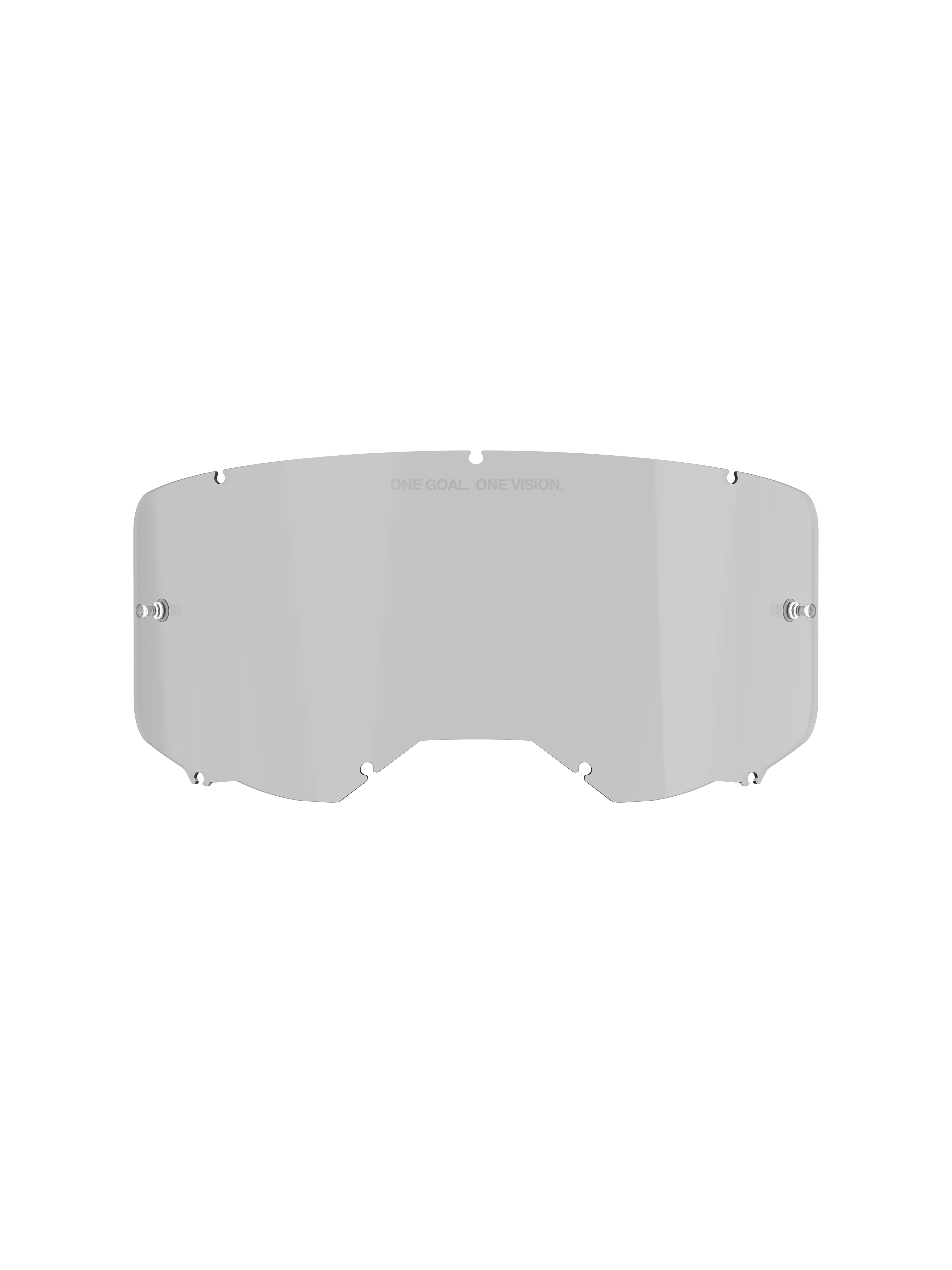 Alpinestars Vision 8-5-3 Smoke Lens, lente di ricambio per occhiali da motocross, tonalità Medium Smoke, struttura in policarbonato con trattamento antiappannamento e antigraffio, con scritta 'One Goal. One Vision.' nella parte superiore