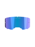 Alpinestars Vision 8-5-3 Mirror Lens, accessorio per maschera da motocross, blu specchiato con sfumatura viola, finitura specchiata riflettente, con branding 'ONE GOAL. ONE VISION.', design curvo in policarbonato con incavi di fissaggio e perni per tear-off per maschere da motocross