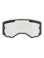 Alpinestars Vision 8-5-3 Dual Pane Lens, lente di ricambio trasparente per occhiali da motocross, con guarnizione interna nera e fori di ventilazione superiori, perni laterali per tear-off, marchio "ONE GOAL ONE VISION" sul bordo superiore, accessorio per corse fuoristrada