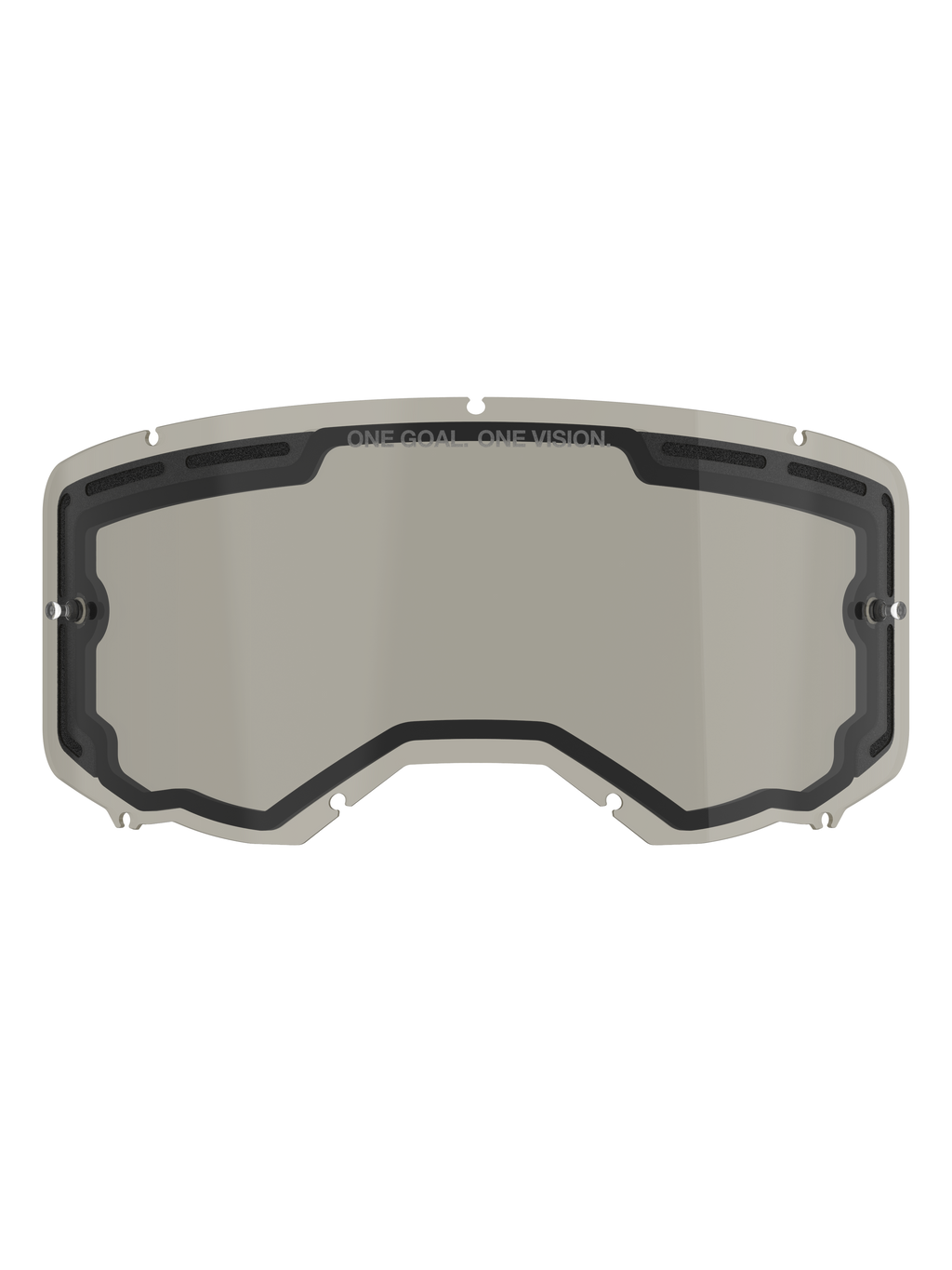 Alpinestars Vision 8-5-3 Dual Pane Lens, lente di ricambio per maschera, tinta grigio fumo, policarbonato curvo con fori di ventilazione e perni tear-off integrati, accessorio motocross