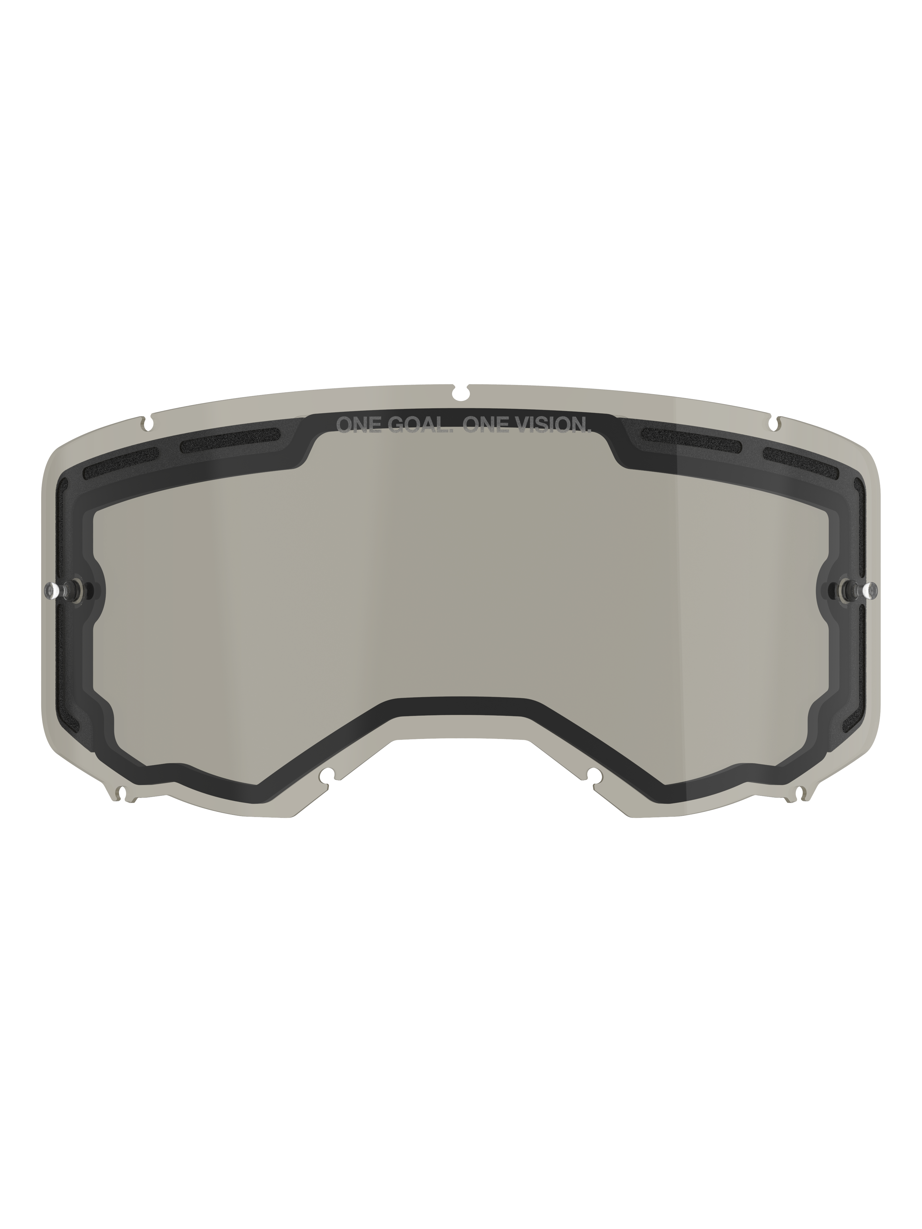 Alpinestars Vision 8-5-3 Dual Pane Lens, lente di ricambio per maschera, tinta grigio fumo, policarbonato curvo con fori di ventilazione e perni tear-off integrati, accessorio motocross
