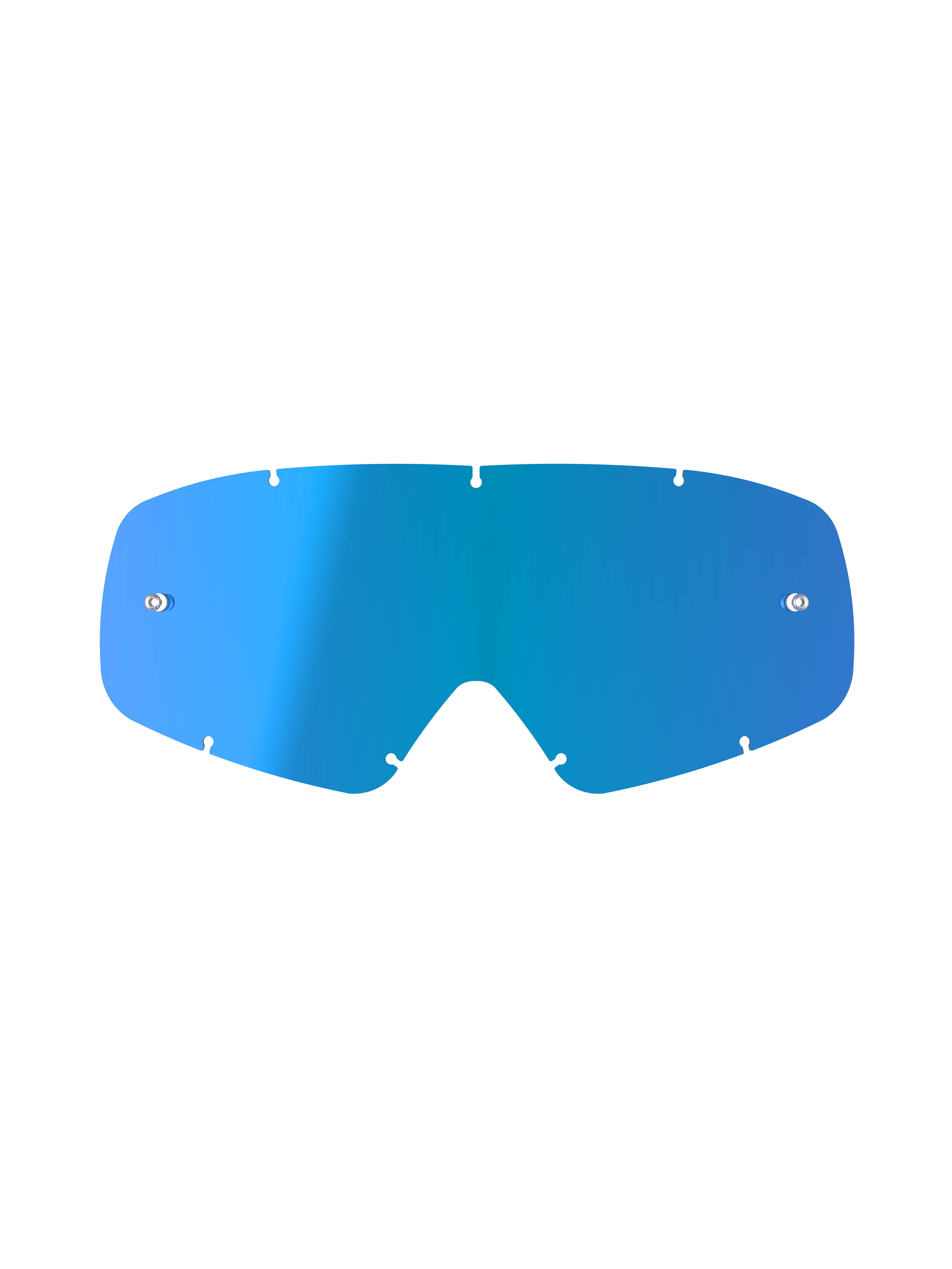 Alpinestars Vision Youth Mirror Lens, lente a specchio blu di ricambio per maschera, design curvo in policarbonato con sistema di bloccaggio a sette fori e supporti per tear-off, accessorio motocross per ragazzi