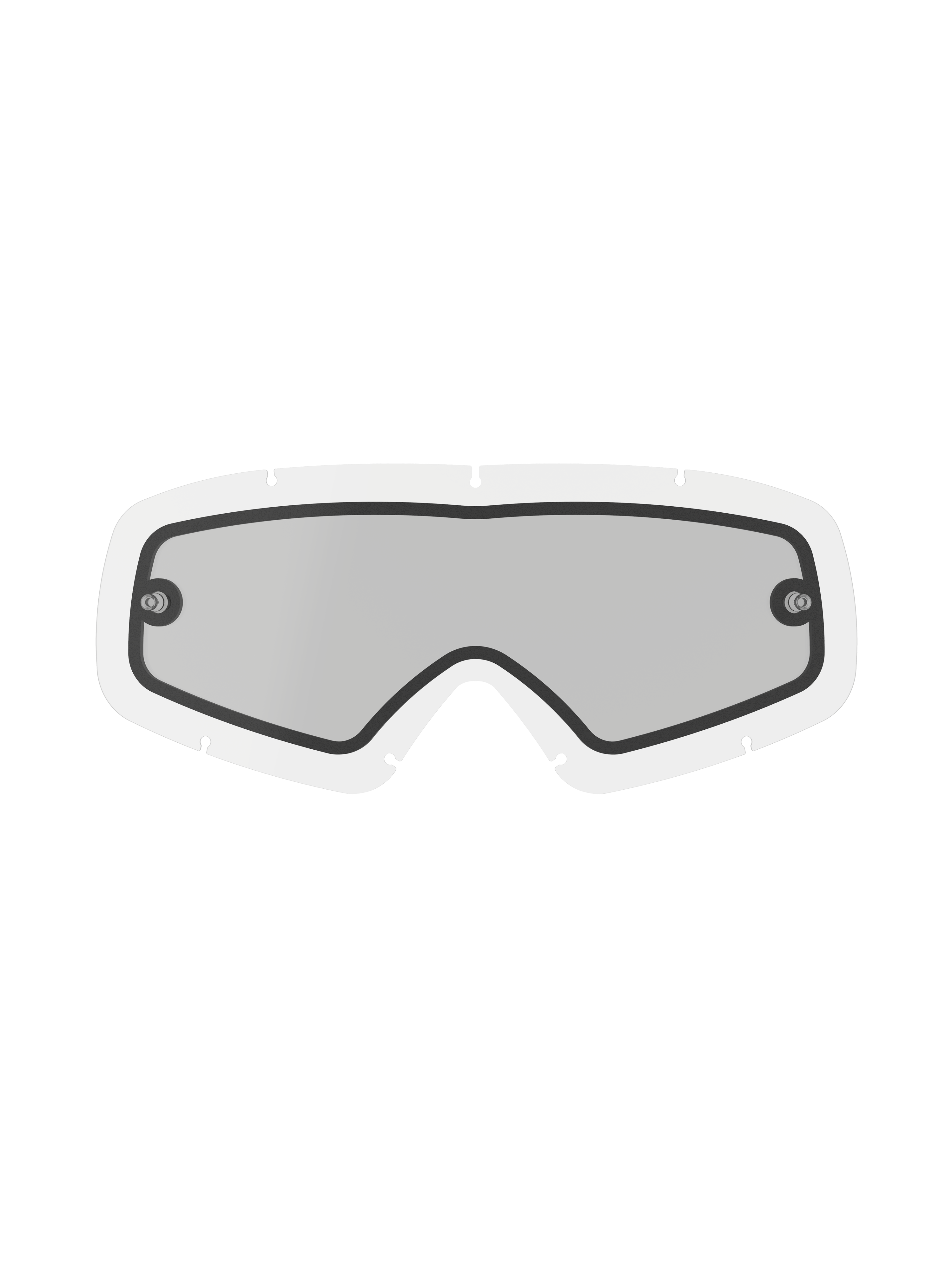 Alpinestars Vision Dual Pane Youth Lens, lente di ricambio trasparente per occhiali da motocross per ragazzi, design curvo a visuale ampia con guarnizione perimetrale nera, supporti tear-off integrati, costruzione in policarbonato a doppio strato antiappannamento